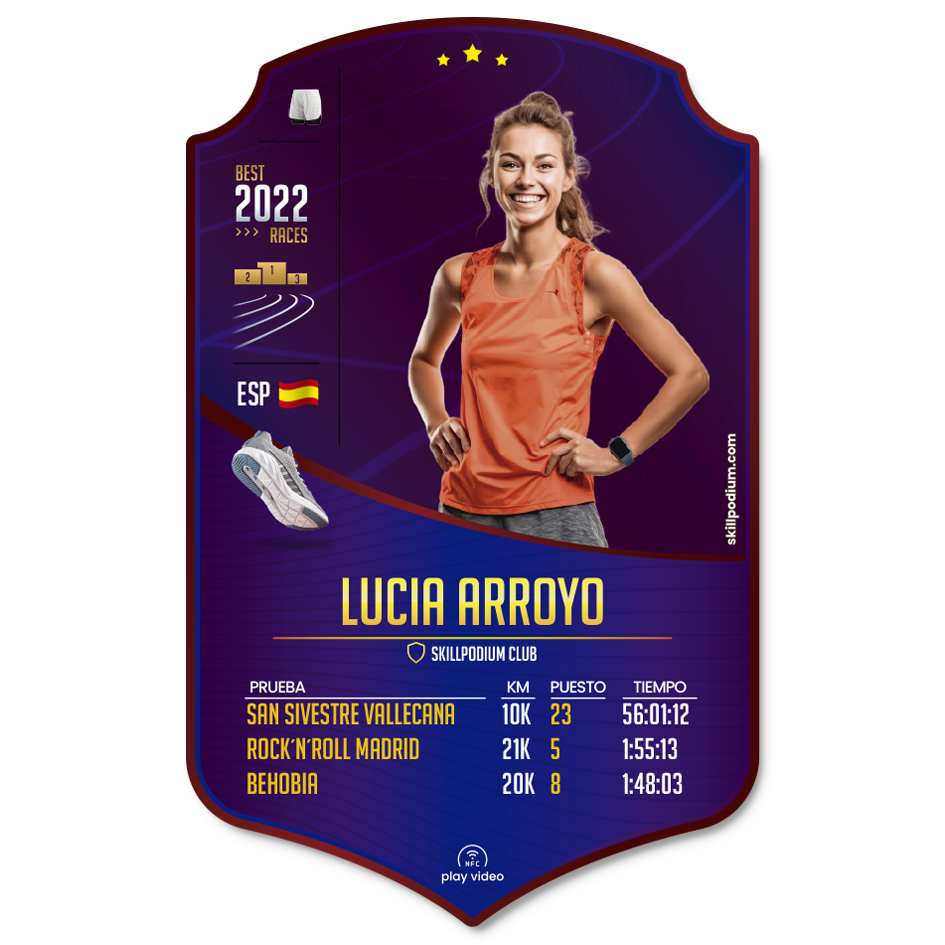 Escudo Running Personalizado Escudo para Runners, personalizado con imagen y datos de cada jugador.